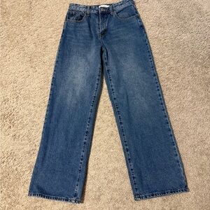 JustFab Women's Wide Leg Blue Jeans